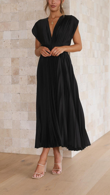 ALIYAH – VESTIDO MIDI PLISADO ELEGANTE