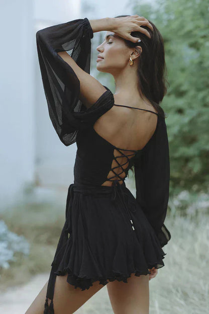 LOUISE | VESTIDO MINI CON MANGAS ELEGANTES