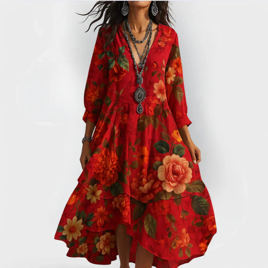 Soraya™ – Vestido Boho Fresco con un Corte que Favorece el Cuerpo