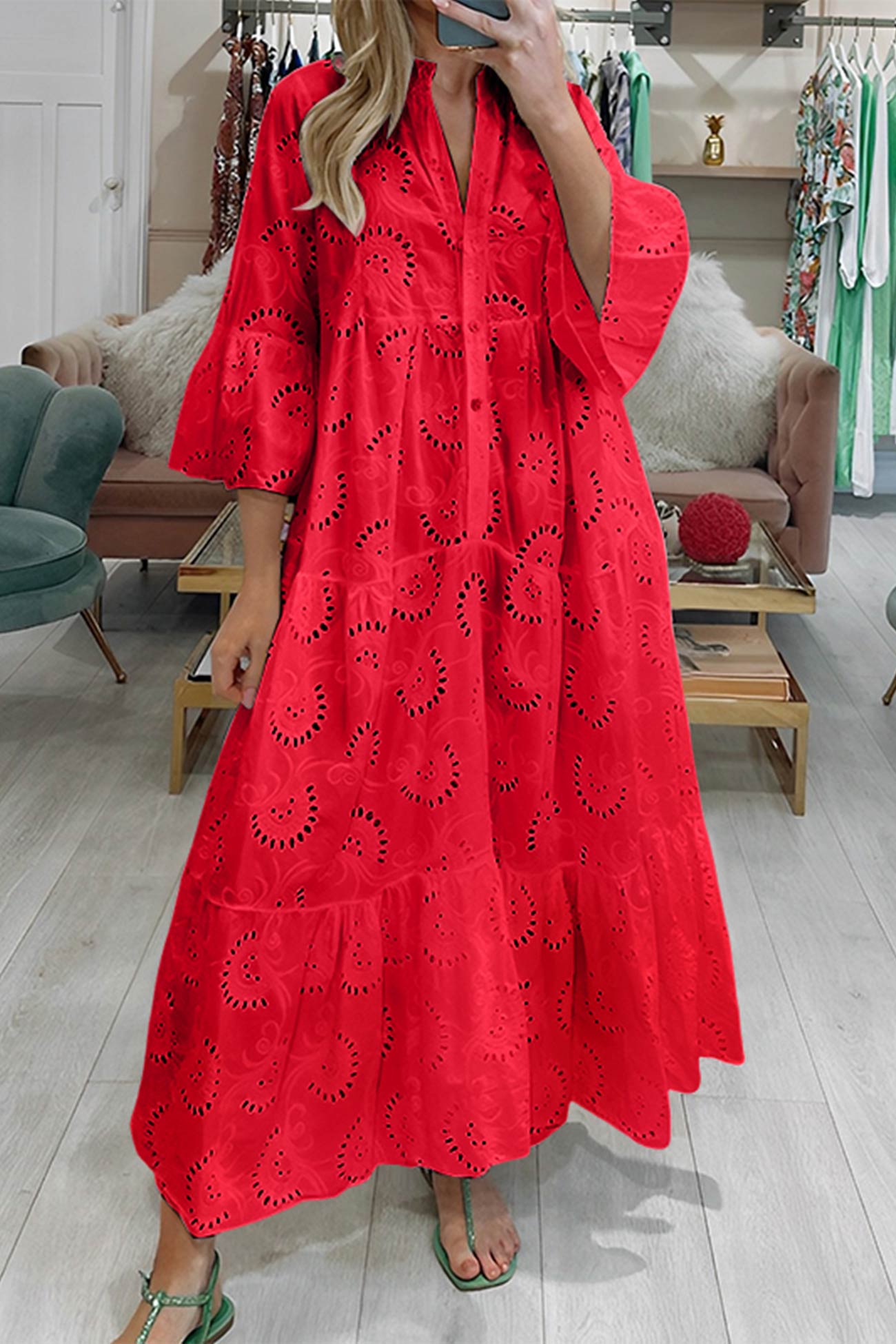 FIORELLA – VESTIDO MAXI DE ENCAJE