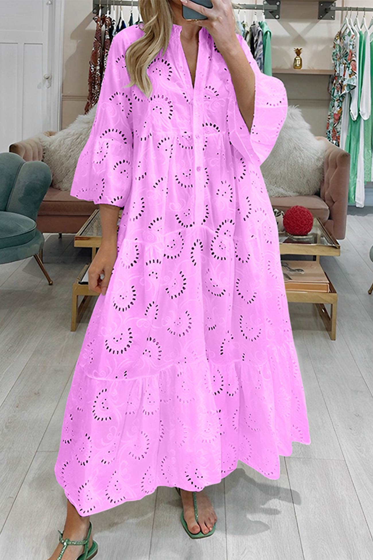 FIORELLA – VESTIDO MAXI DE ENCAJE