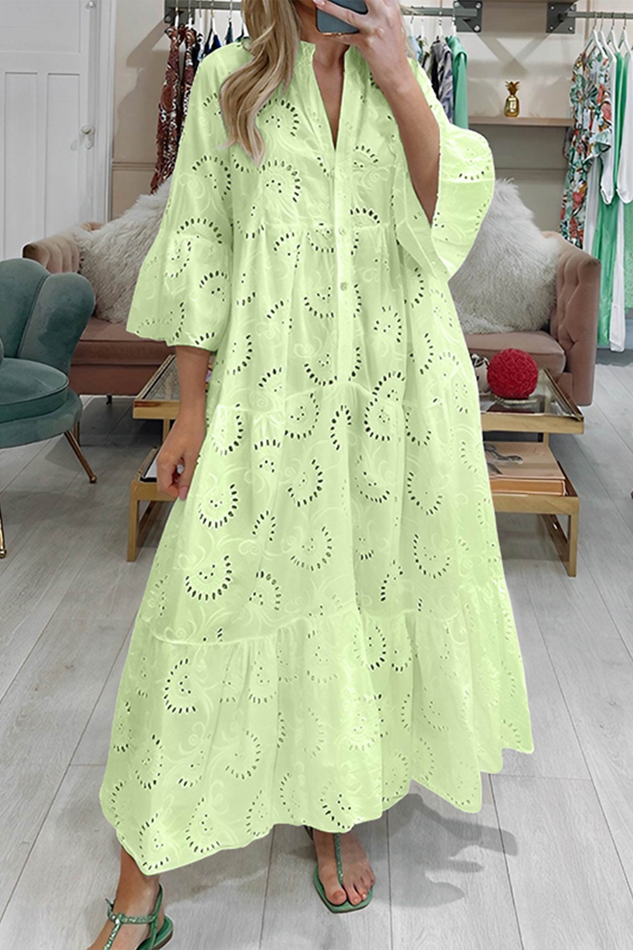 FIORELLA – VESTIDO MAXI DE ENCAJE
