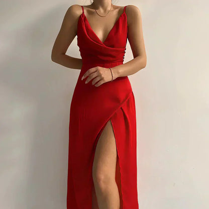 Ophelia™ - VESTIDO ELEGANTE CON ESCOTE DRAPEADO Y RENDIJA