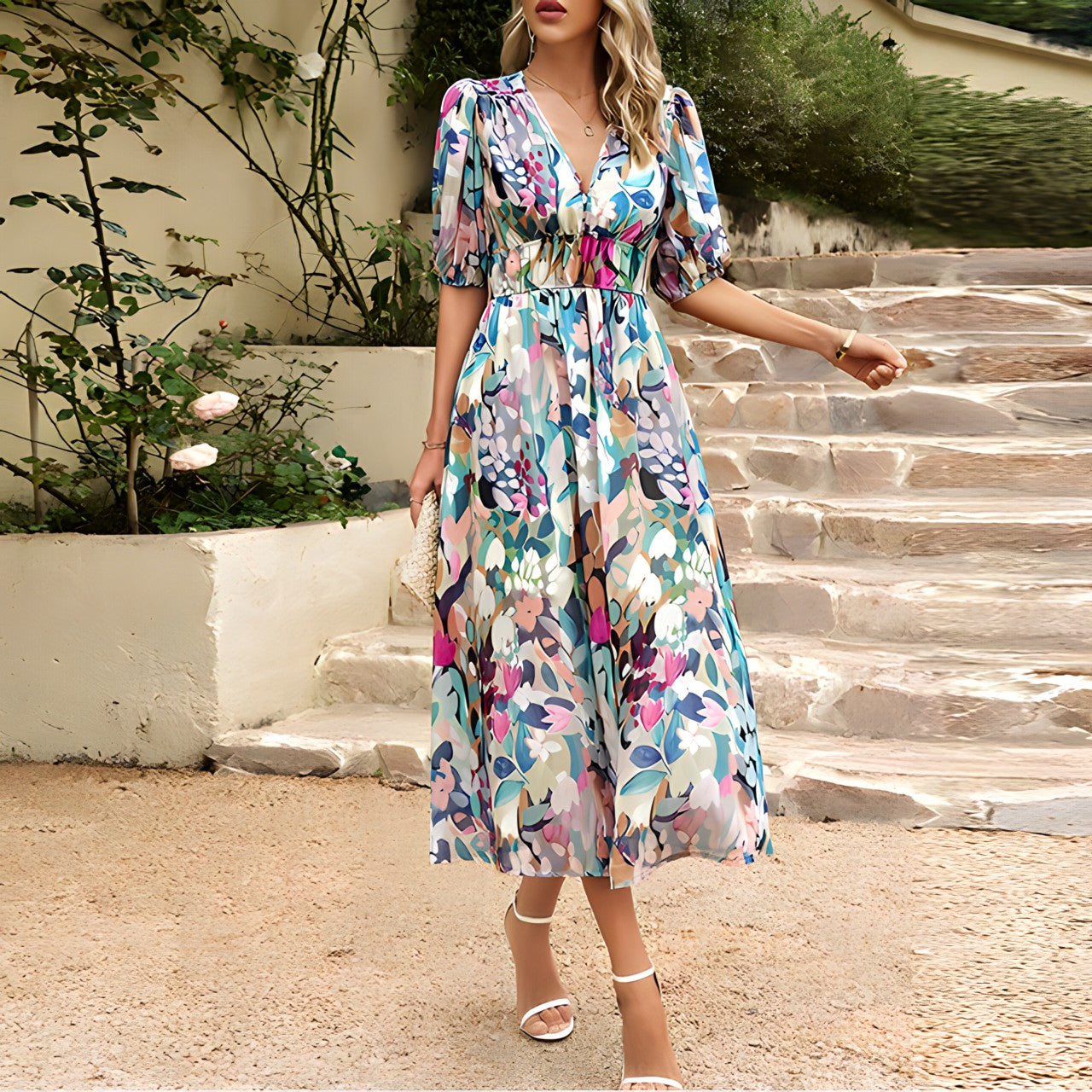 Isolde | Vestido Midi con Escote en V