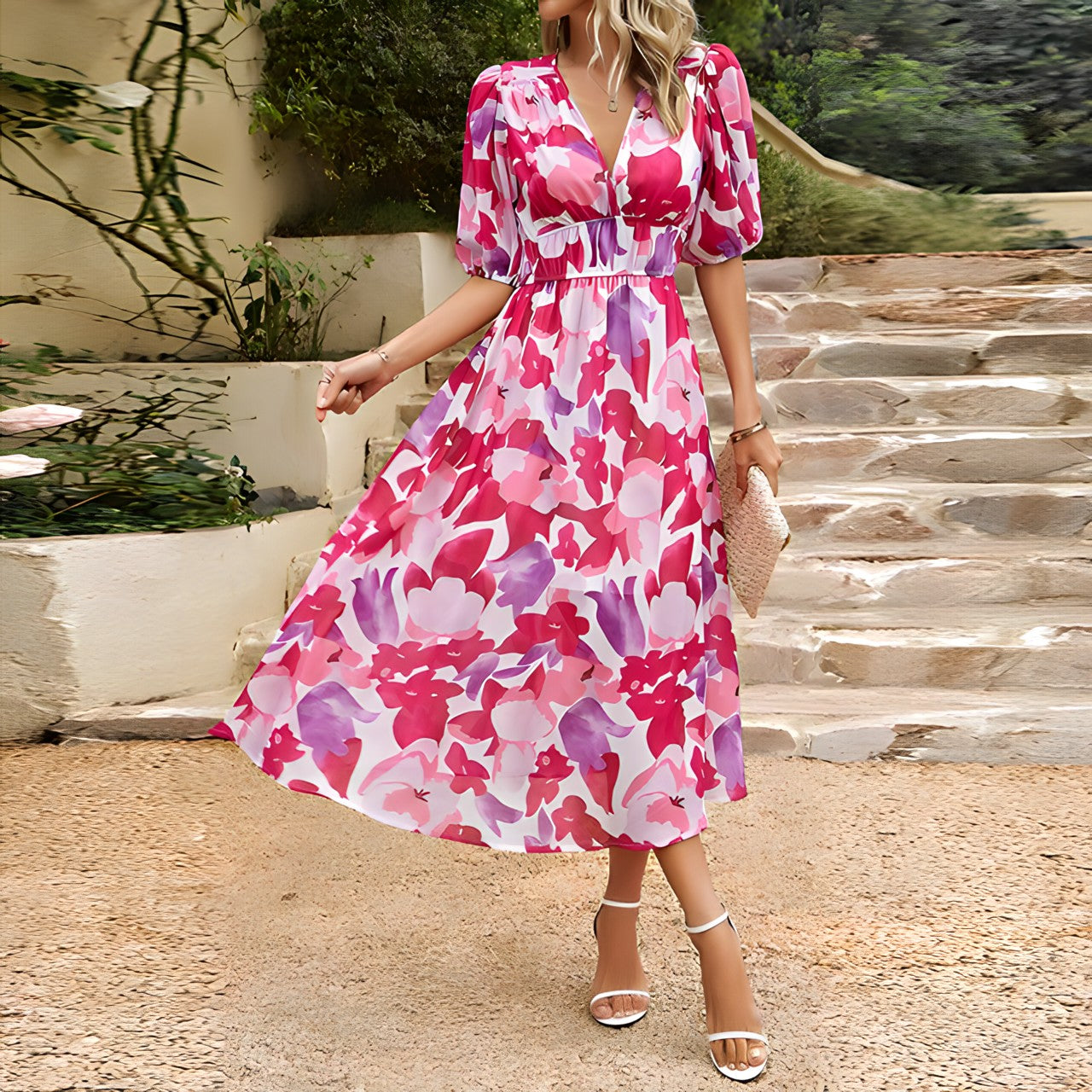 Harper - Vestido Midi con Escote en V