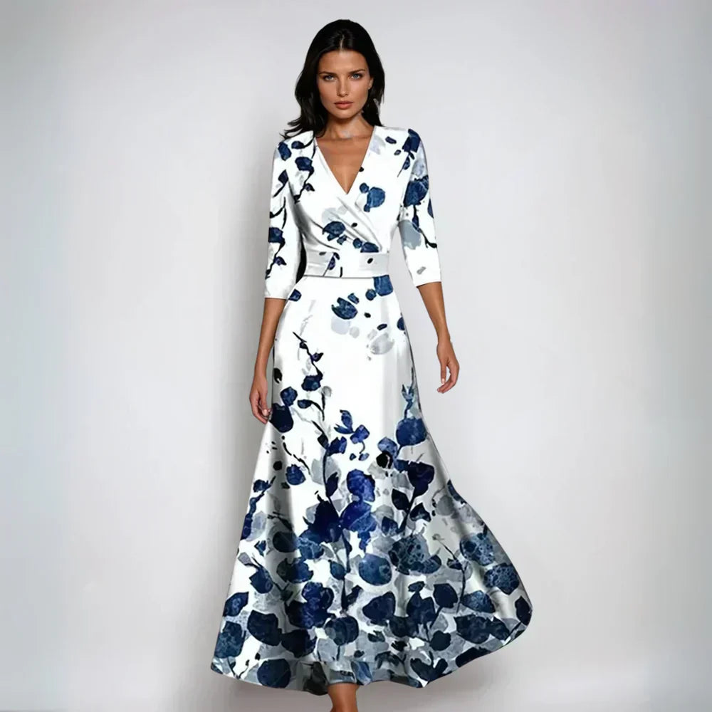 Elisa - Vestido Maxi Elegante con Flores