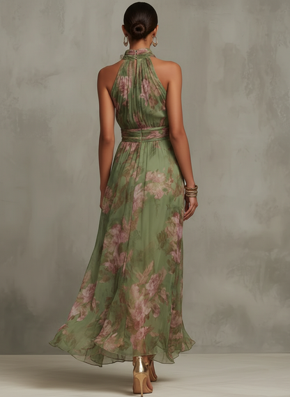 Livia - Vestido Maxi Halter Floral