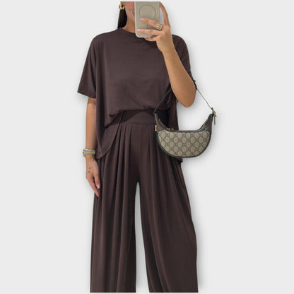 Conjunto Casual Completo de Top y Pantalones Largos