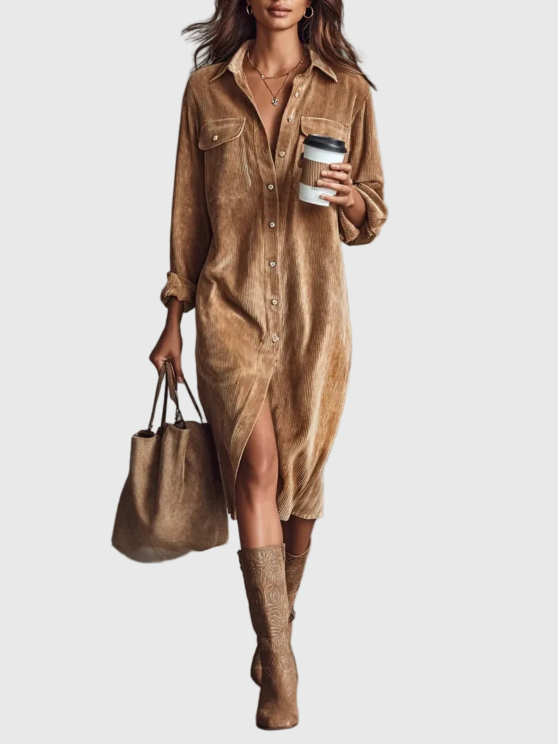 Clara | Vestido Midi de Pana