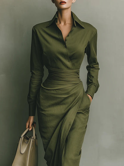 Tamariel | Vestido Camisero de Silueta Envolvente