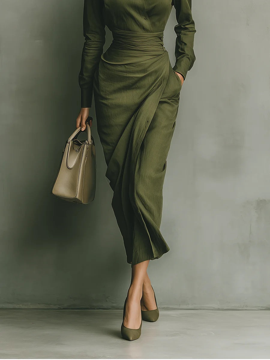 Tamariel | Vestido Camisero con Silueta Envolvente