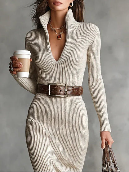 Clara | Vestido de punto con cuello medio alto