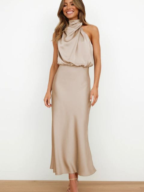 Vestido de noche fluido y limpio - Elegancia atemporal para grandes ocasiones