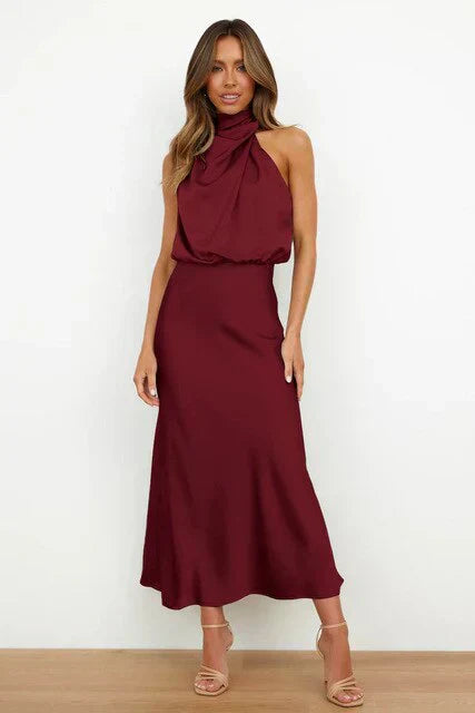 MADDIE – VESTIDO ELEGANTE CON ESCOTE DRAPEADO