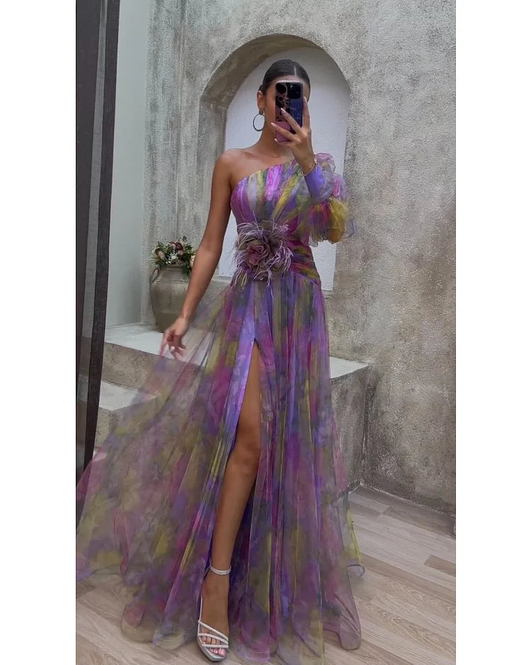 Cecelia - Vestido Maxi de Una Manga
