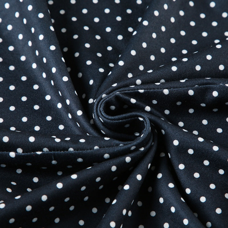 Vestido Mini Sin Mangas con Lunares para Mujer con Cintura Ajustada