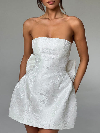 Vestido Mini de Nudo Jacquard Amelia