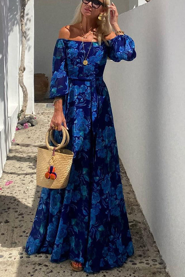 Francesca - Vestido Maxi Floral Off-the-Shoulder