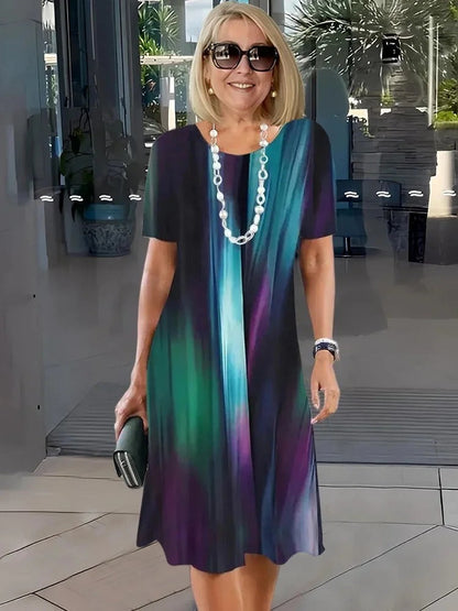 Rosara - Vestido Medio Suelto Impreso y Cómodo
