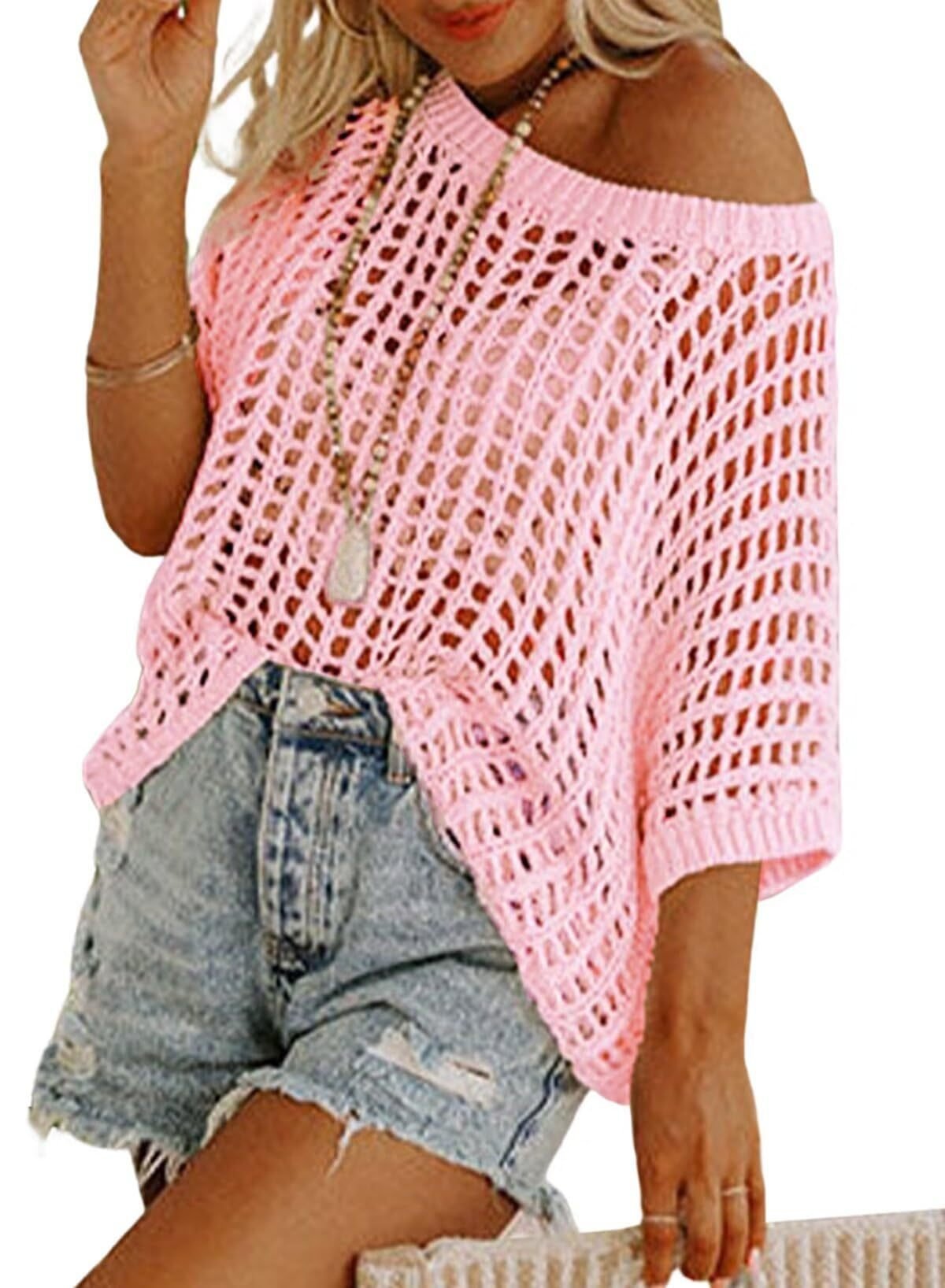 Danae - Top de Ganchillo Casual con Recortes