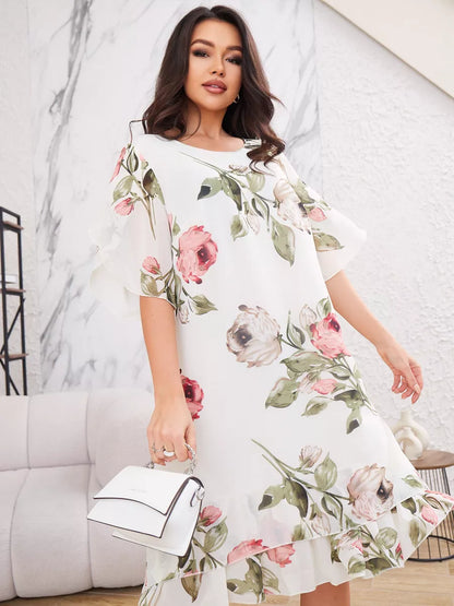Judith | Elegante Vestido de Chifón con Estampado Floral