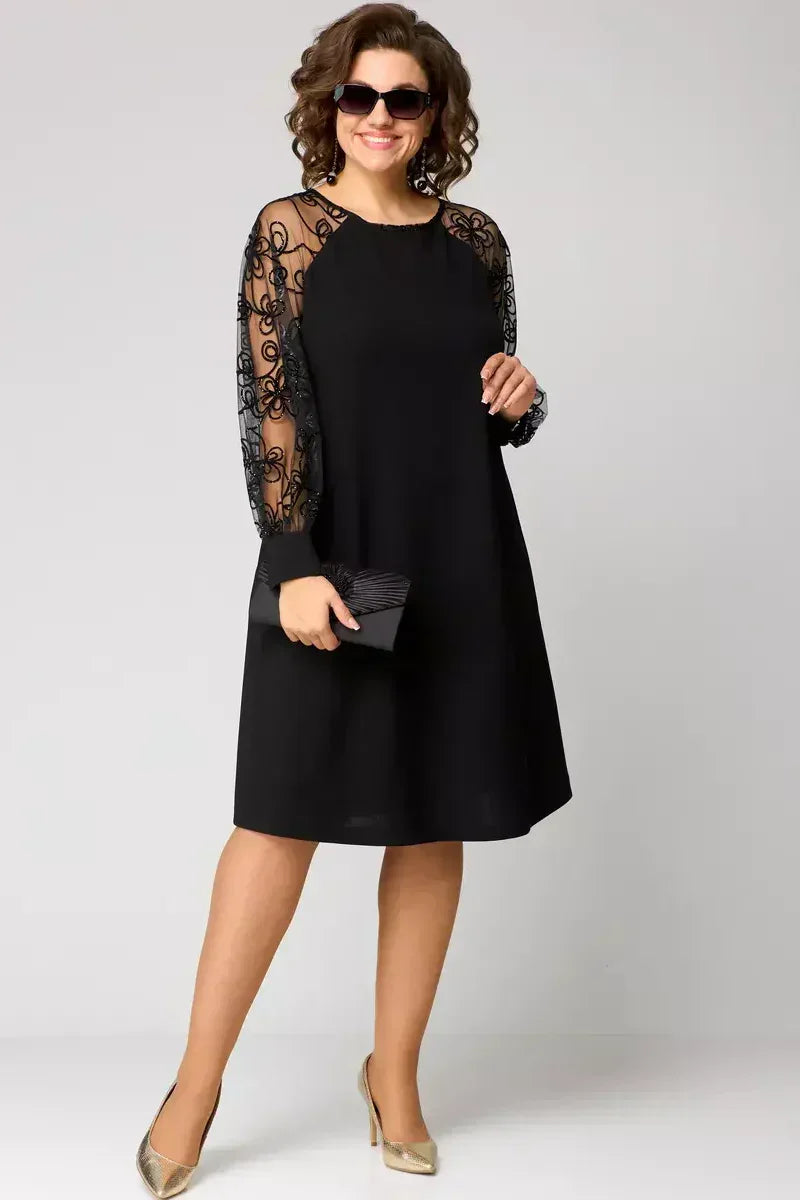 Coralía | Vestido de Mujer con Mangas Bordadas