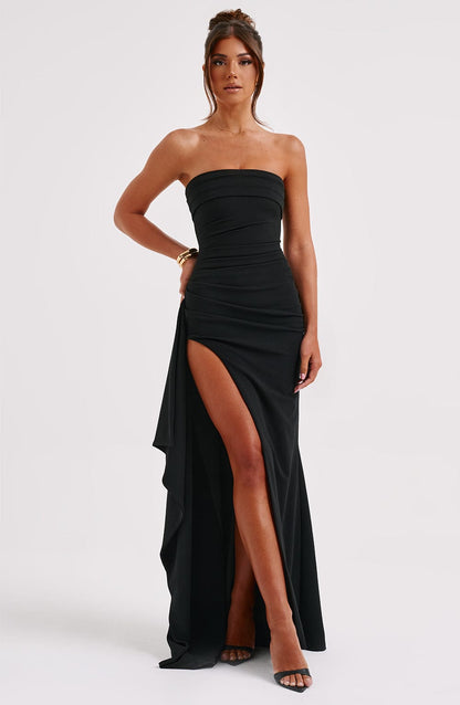 FALLON – VESTIDO MAXI ELEGANTE SIN TIRANTES