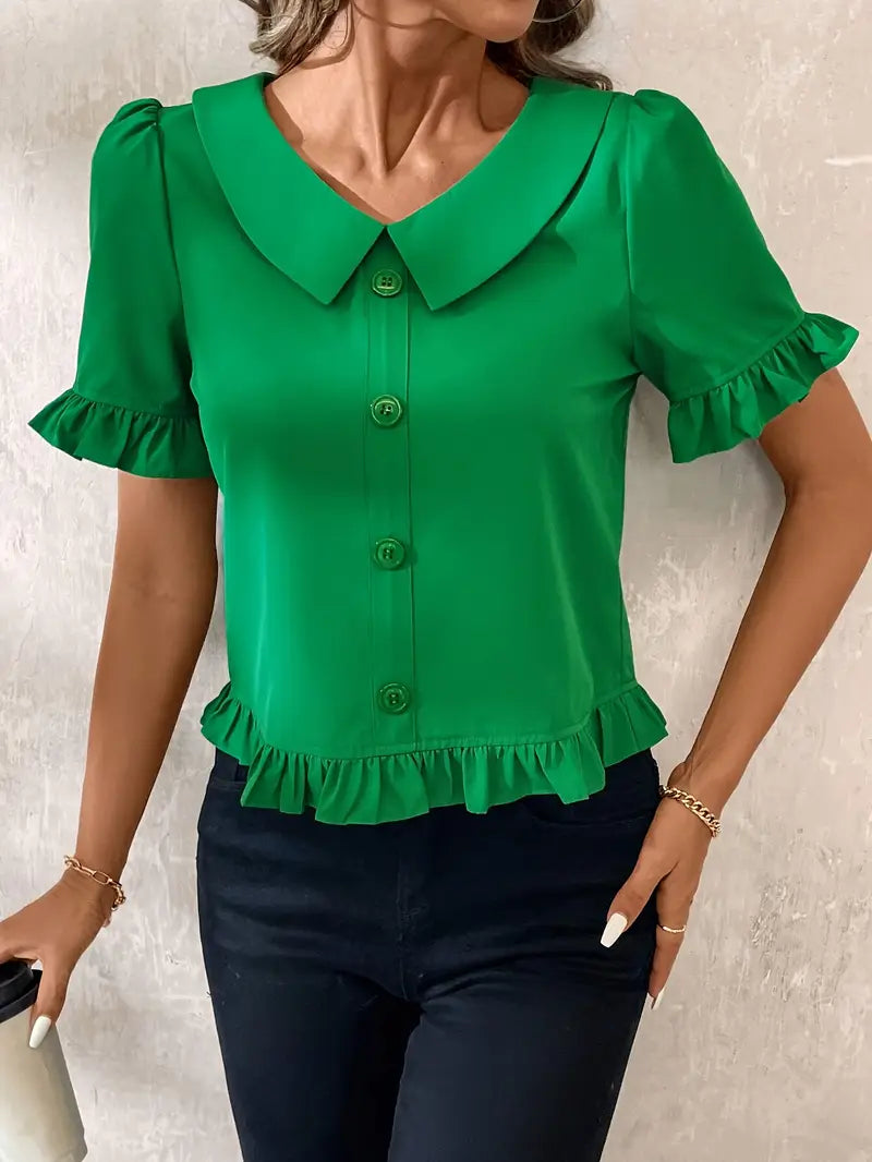 Foteini - Elegante Blusa de Manga Corta