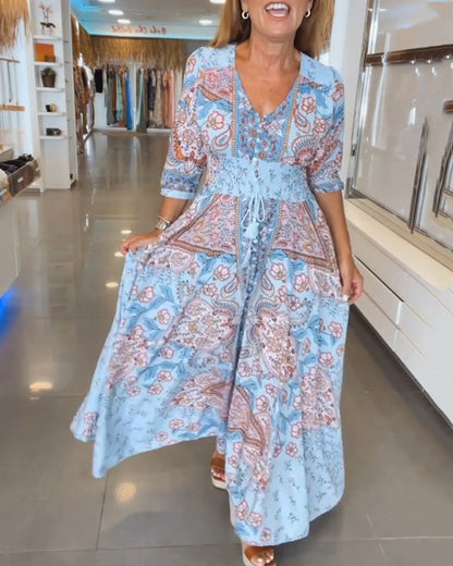 ELENA – VESTIDO MÁXIMO DE FLORES JUGUETONAS