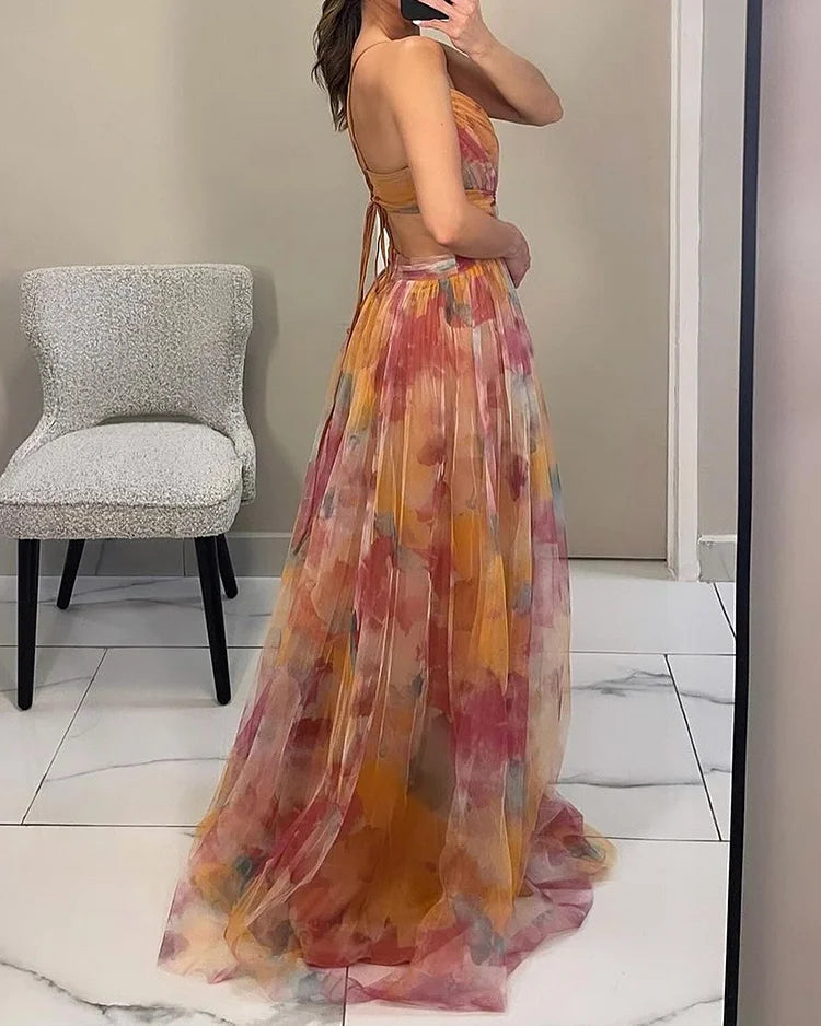 Sophia | Vestido Elegante de Halter con Estampado