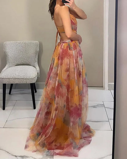 Sophia | Vestido Elegante de Halter con Estampado