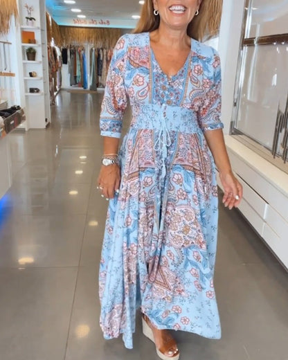 ELENA – VESTIDO MÁXIMO DE FLORES JUGUETONAS
