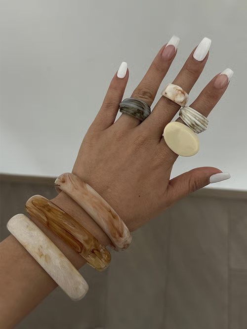 Pulsera de Mármol Étnica Vintage