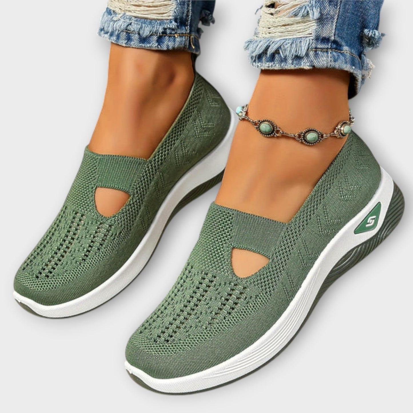 Zapatillas de paseo slip-on de malla confort