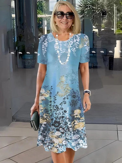Rosara - Vestido Medio Suelto Impreso y Cómodo