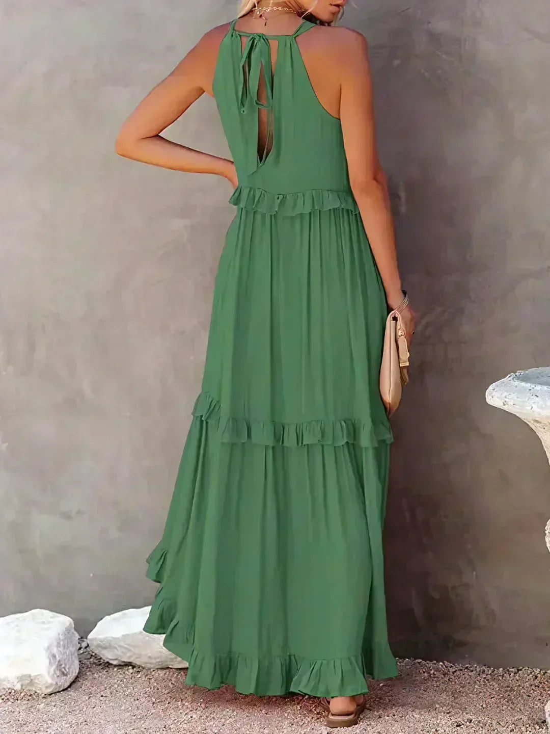 Landry - Vestido sin mangas con volantes chic