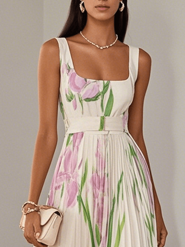 Vestido Largo Plisado en Muselina - Elegancia Atemporal