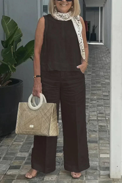 ZURI – TRAJE SIN MANGAS DE ALGODÓN Y LINO