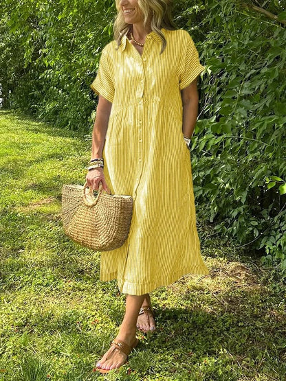 CLAIRE – VESTIDO CAMISERO A RAYAS SIN ESFUERZO