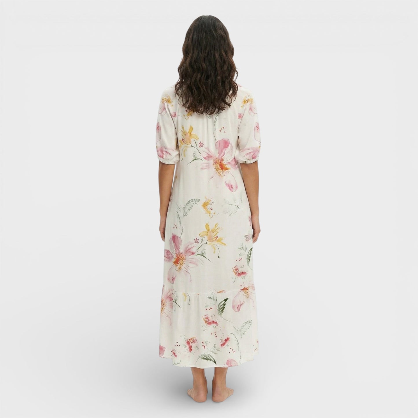 Vestido Maxi Boho Escote Pico