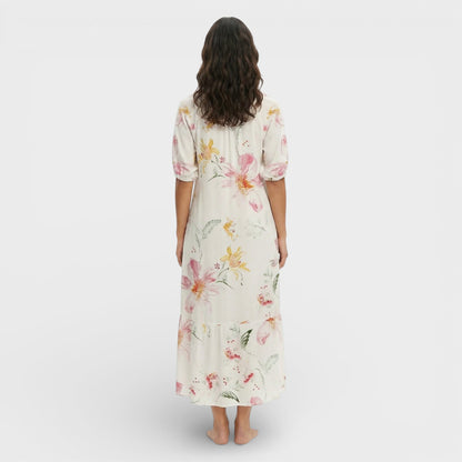 Vestido Maxi Boho Escote Pico