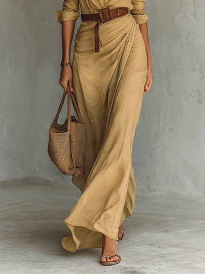 NADINE – VESTIDO MAXI ENVOLVENTE CON ESCOTE PROFUNDO Y ELEGANTE