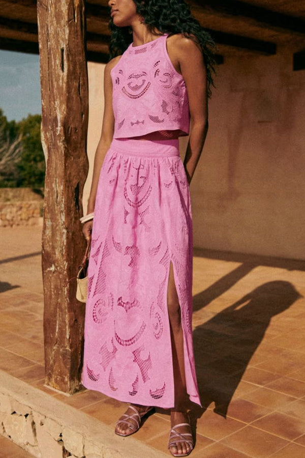 Romy | Conjunto en Encaje Rosa Moise