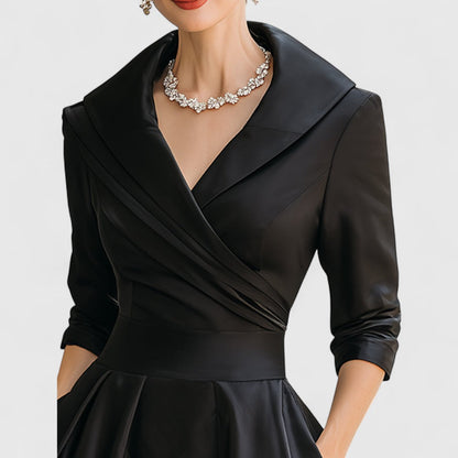 CHARLOTTE – VESTIDO MIDI A-LINE CON ESCOTE EN V ELEGANTE
