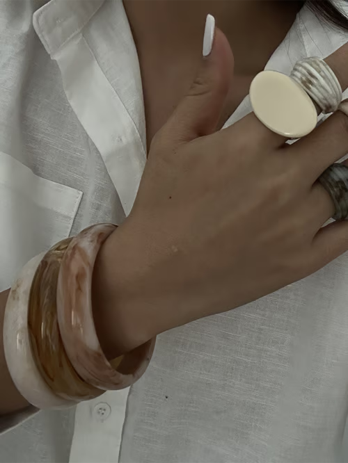 Pulsera de Mármol Étnica Vintage