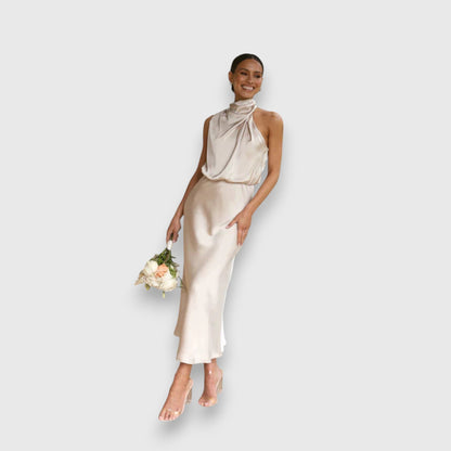 Daisy | Elegante Vestido de Satén con Escote Halter