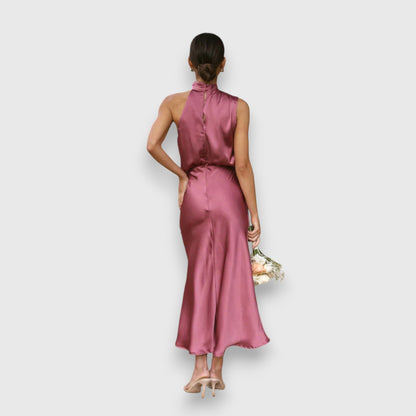 Daisy | Elegante Vestido de Satén con Cuello Halter