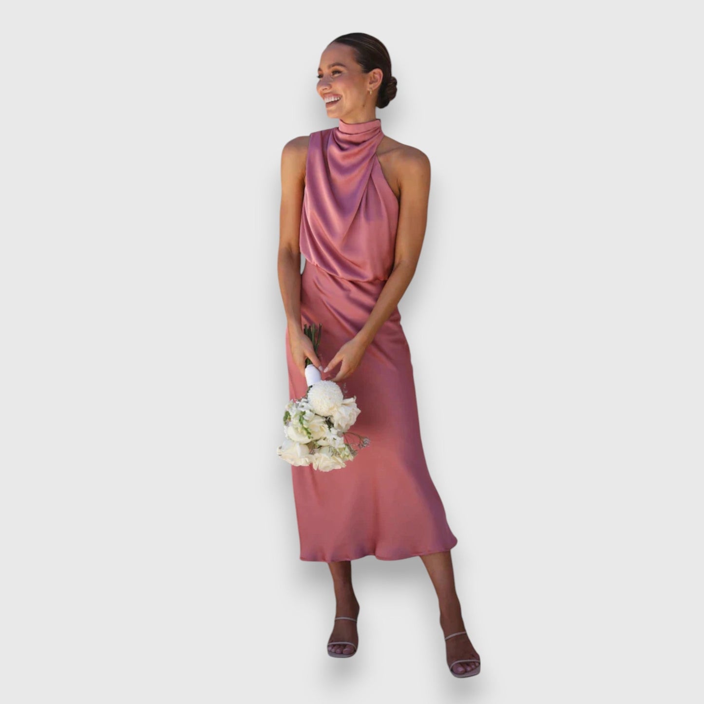 Daisy | Elegante Vestido de Satén con Cuello Halter
