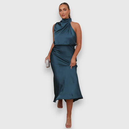 Daisy | Elegante Vestido de Satén con Cuello Halter