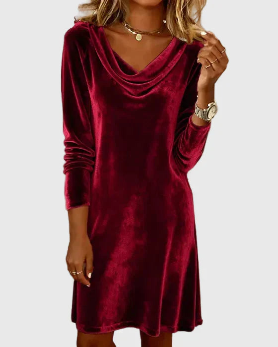 Frosina | Vestido de Terciopelo Ajuste Suelto